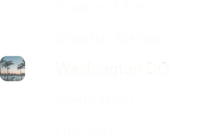 Styled list of text which show locations