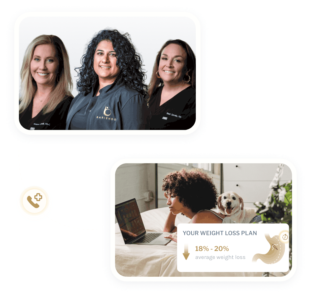 Profesionales de admisión de Bariendo en una consulta inicial virtual con un paciente potencial