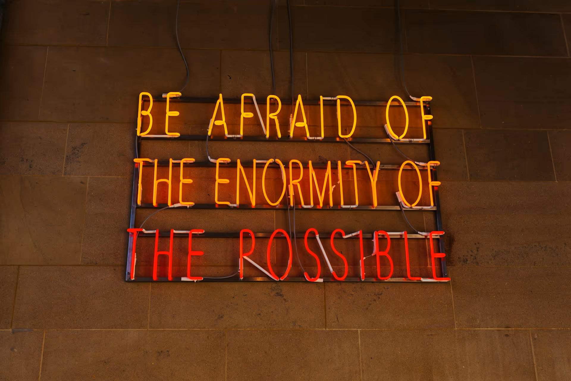 Neon sign on a sense of possibility