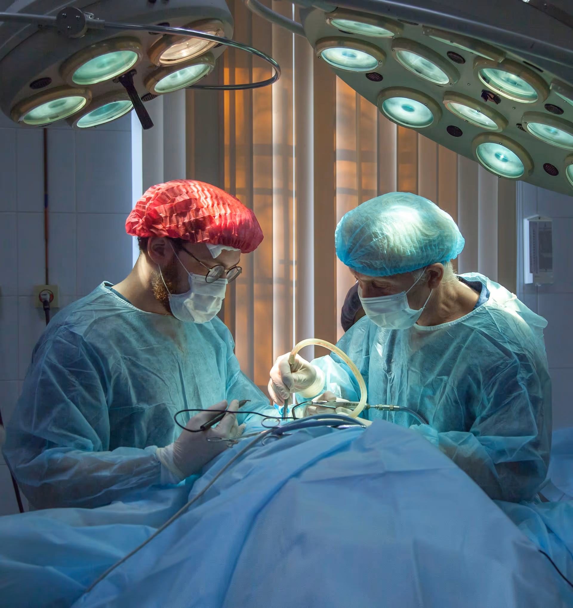 Two surgeons performing a surgery