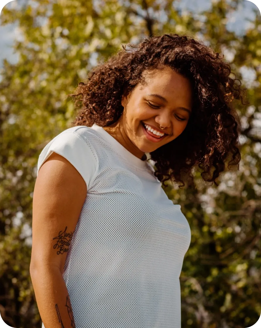 Person is happy with their new healthy weight